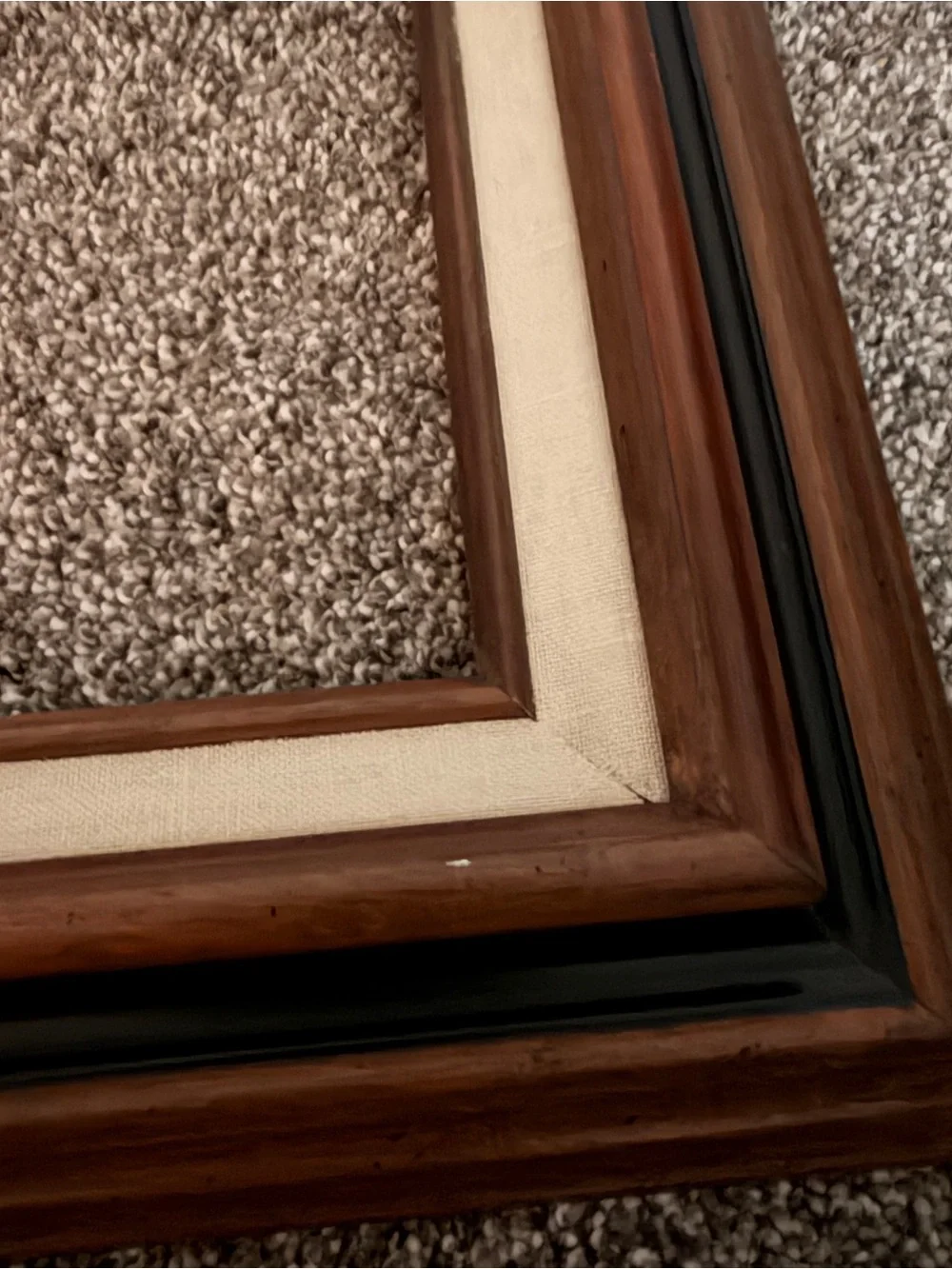 Vintage Wooden Picture Frame with Cream Mat - no glass